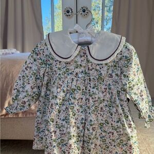 Floral Kids Formal Dress with Peter Pan Collar